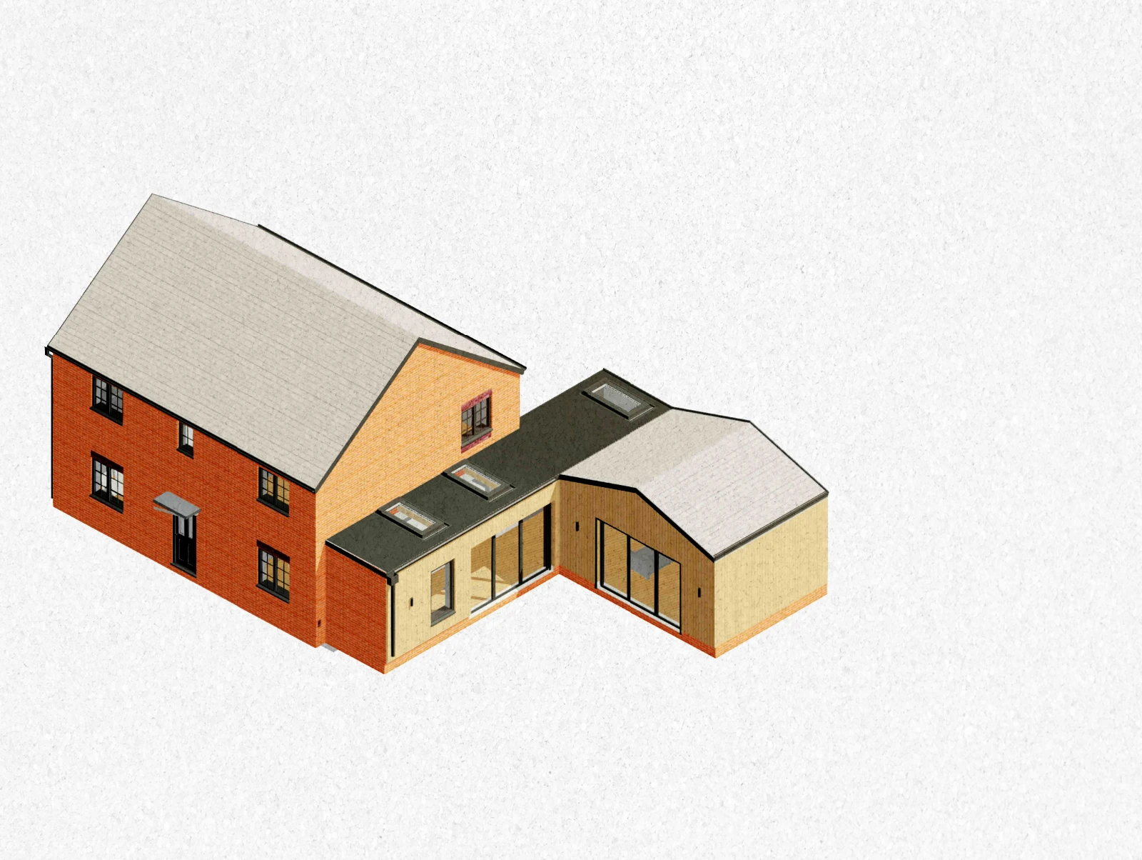 Architect L shaped extension animation